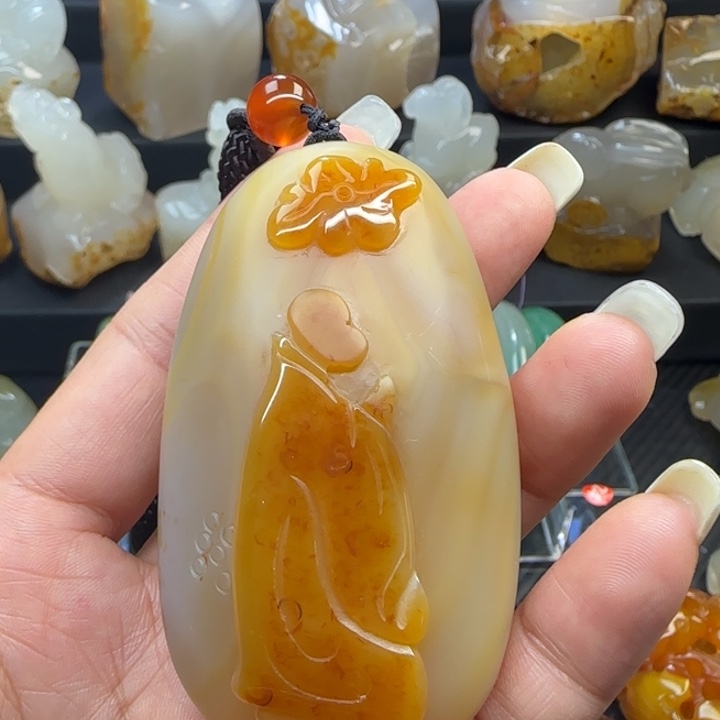 玛瑙/玉髓合金手把件