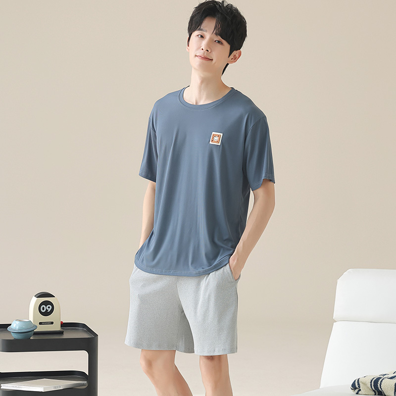 冰丝睡衣男夏季2025年新款凉感薄款大码男士莫代尔家居服套装