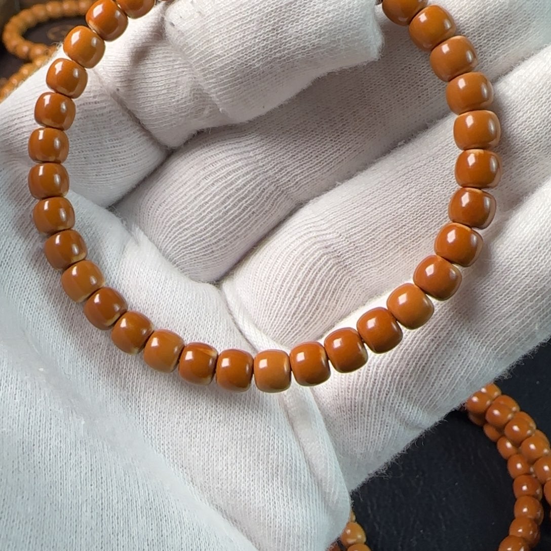 朦***龙手串橄榄核老挝核尖单圈6.3mm福利特价