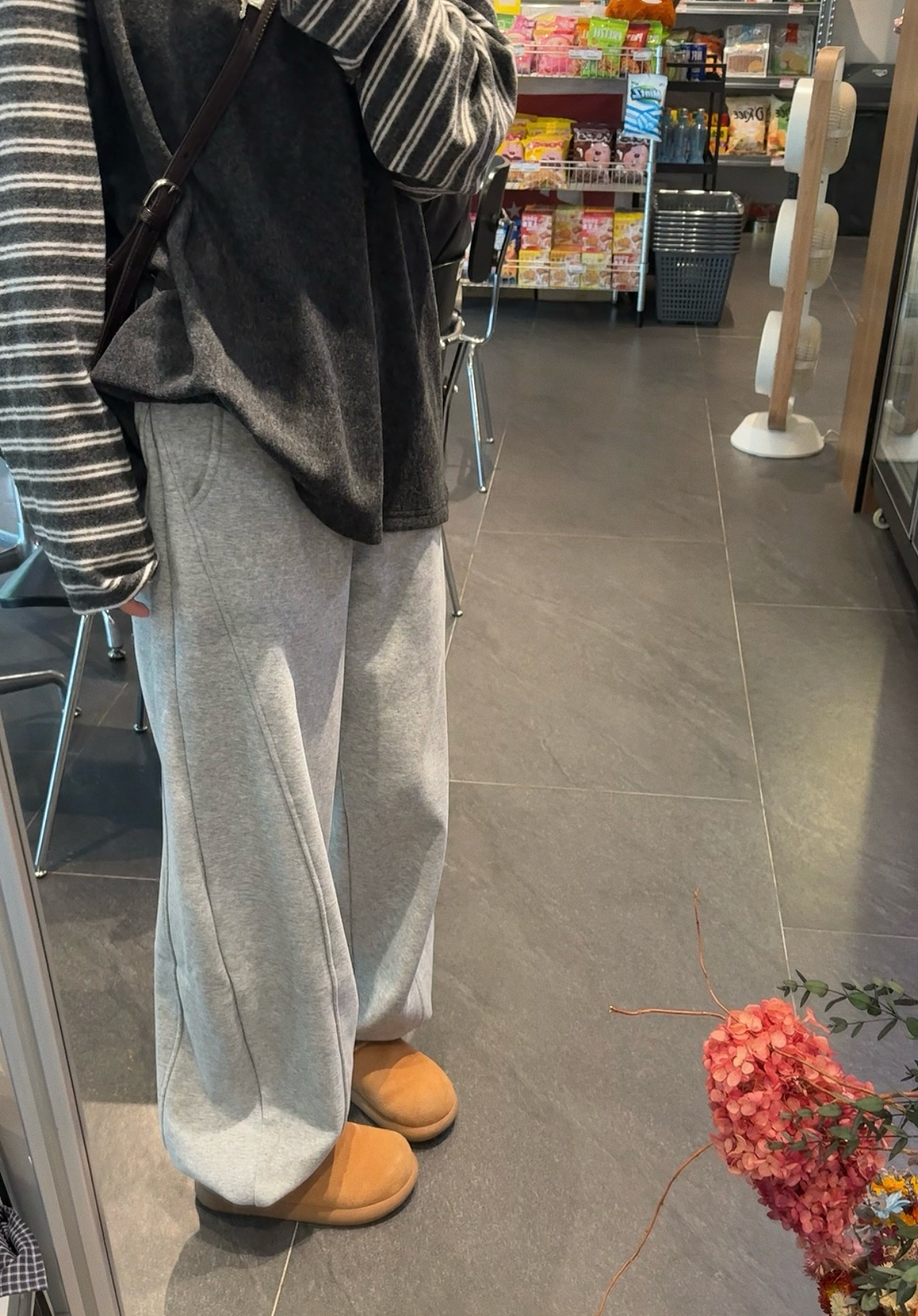 BY SUCHEN 冬季加绒两穿裤脚口松弛感休闲百搭运动裤