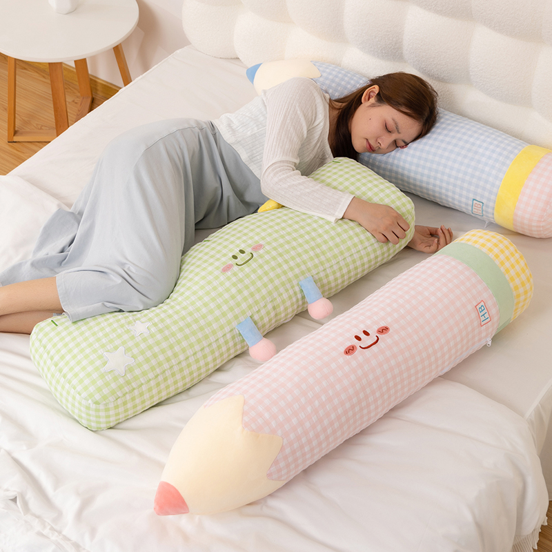 泡泡纱泡泡格长条毕业礼物文具长条睡觉抱枕床头装饰腰靠飘窗