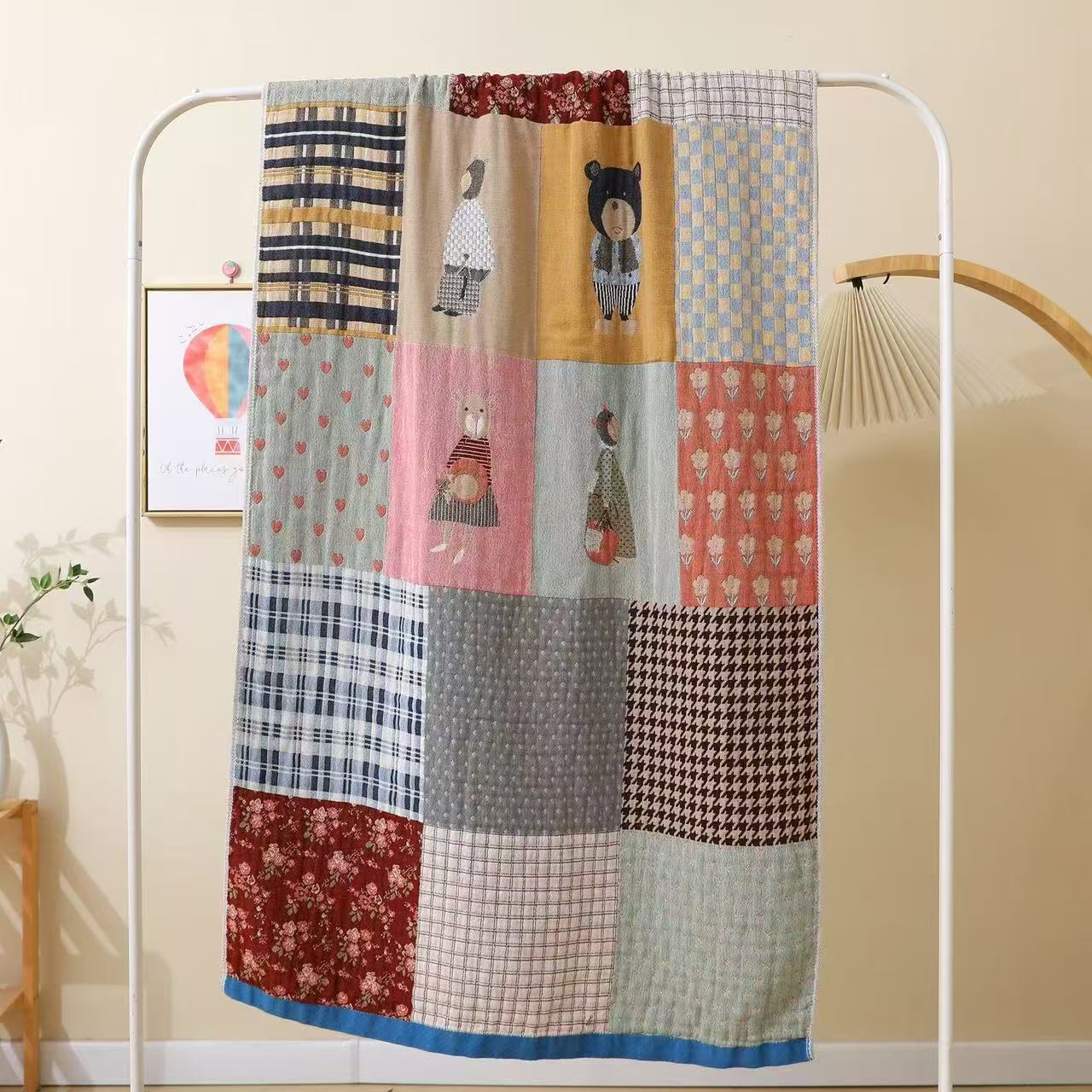 75*150cm多层纱布加厚柔软吸水浴巾居家日用