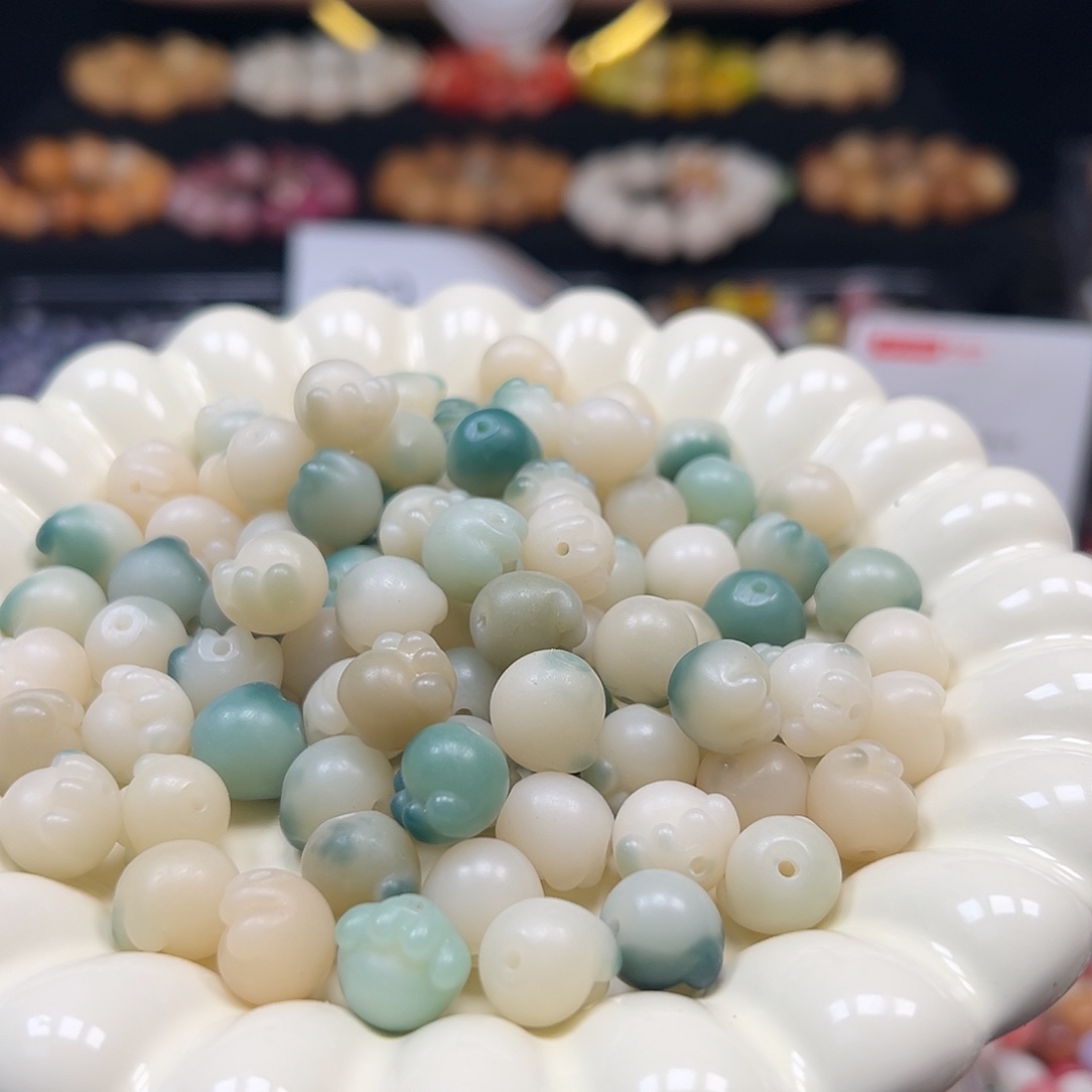手串菩提根/象牙果卡12海盐蓝猫爪40颗