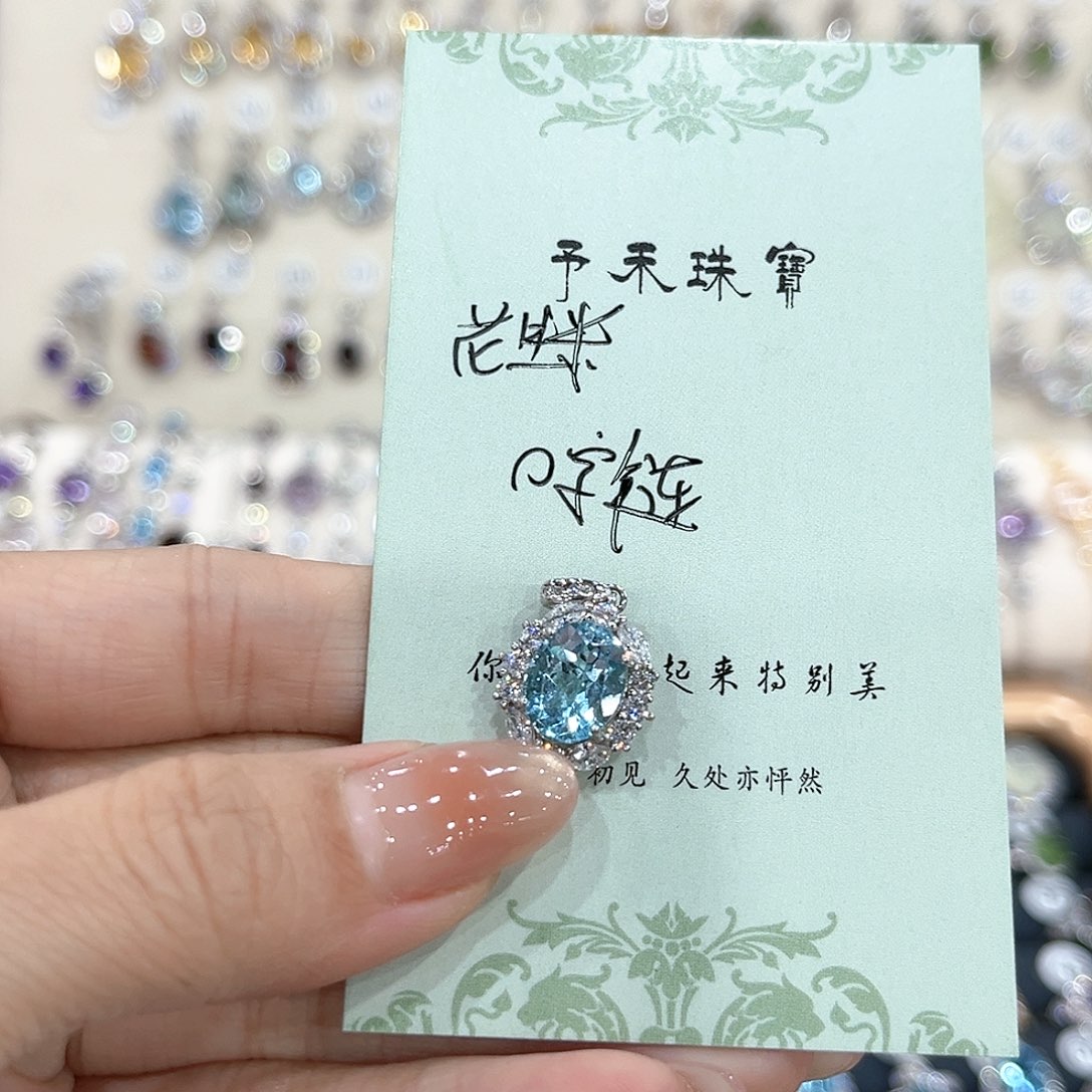 姨***米水晶戒指银S925镶嵌