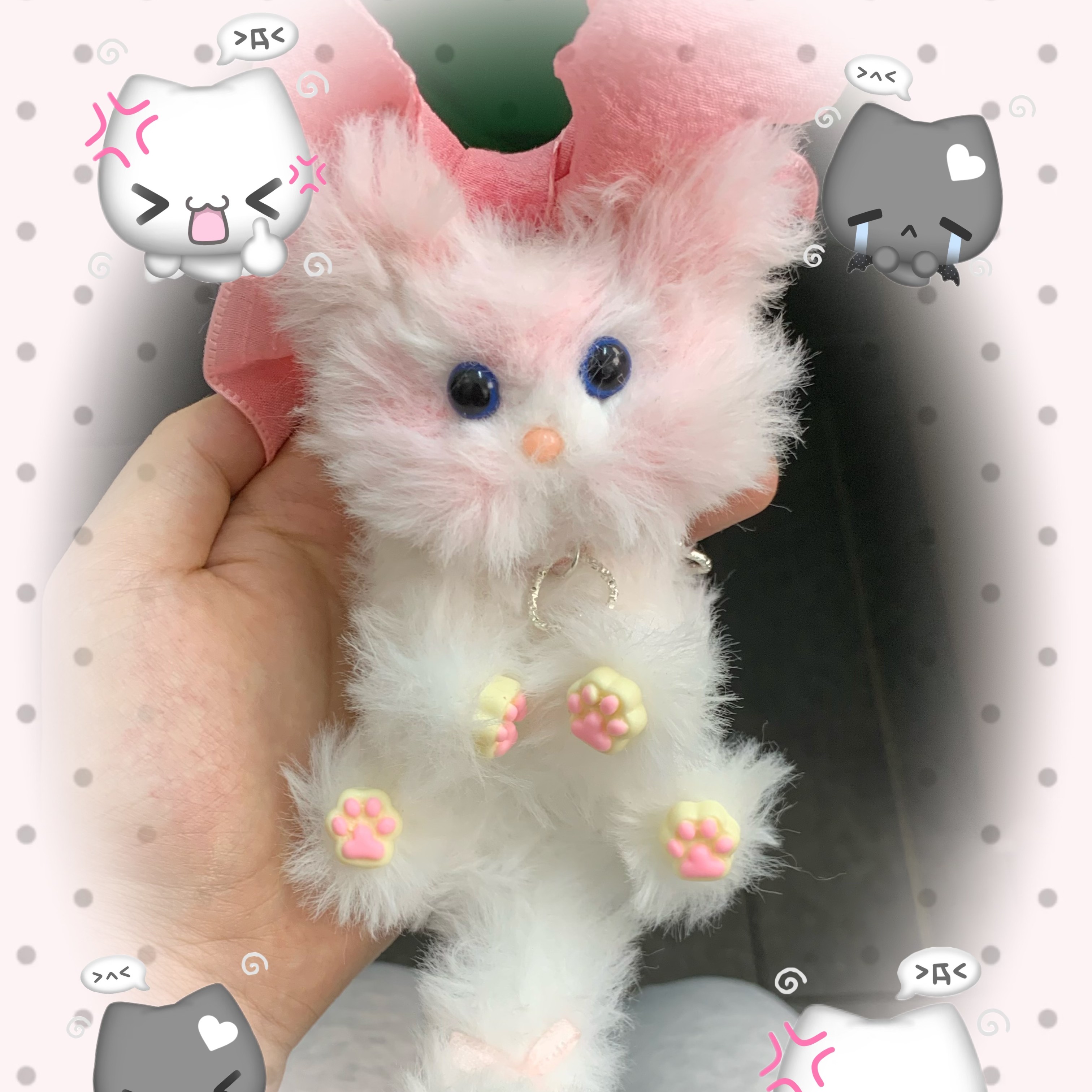 超萌扭扭棒小猫可爱毛绒钥匙扣成品DIY创意礼物送女生