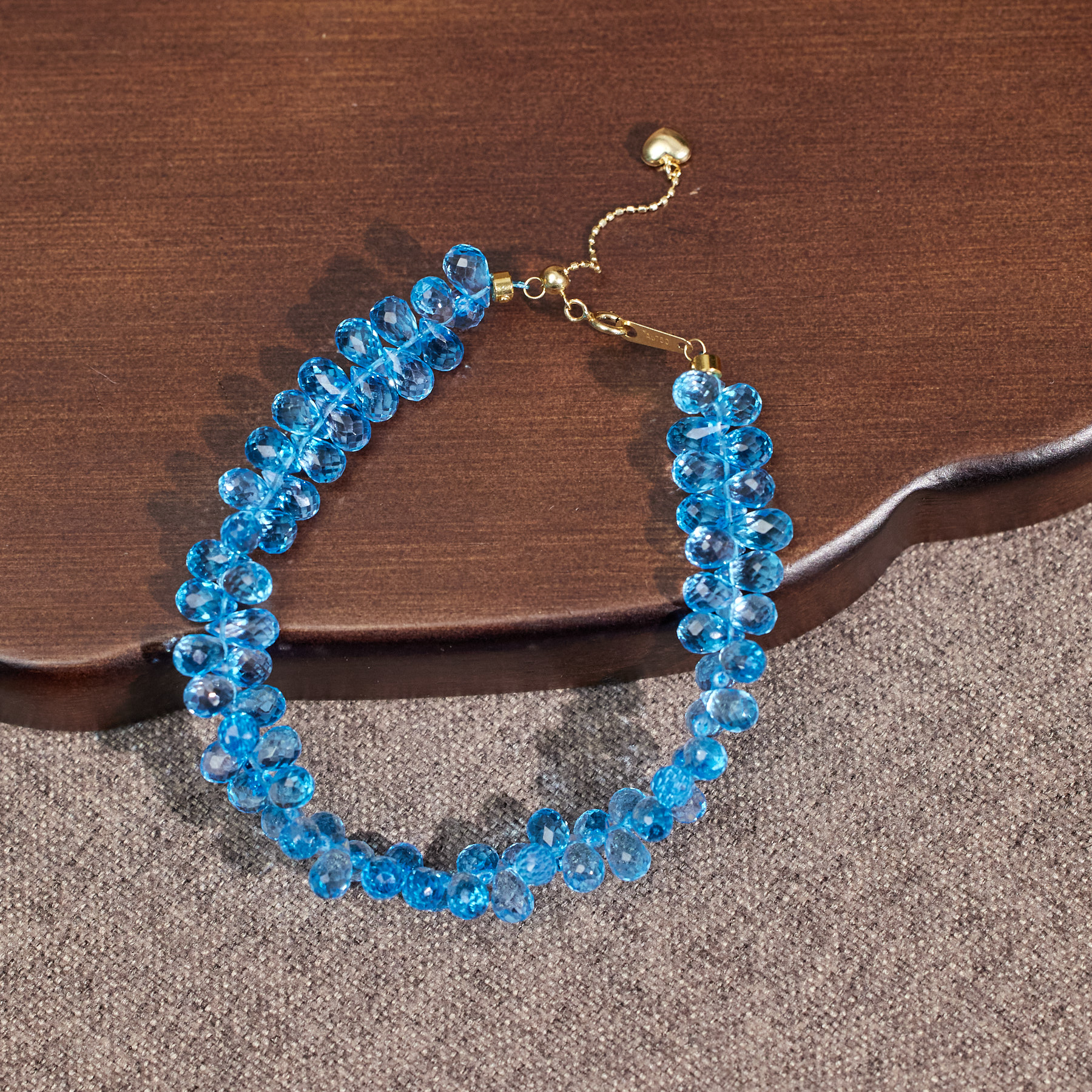 【歪歪】瑞士蓝托帕石手链*18K镶嵌N6047