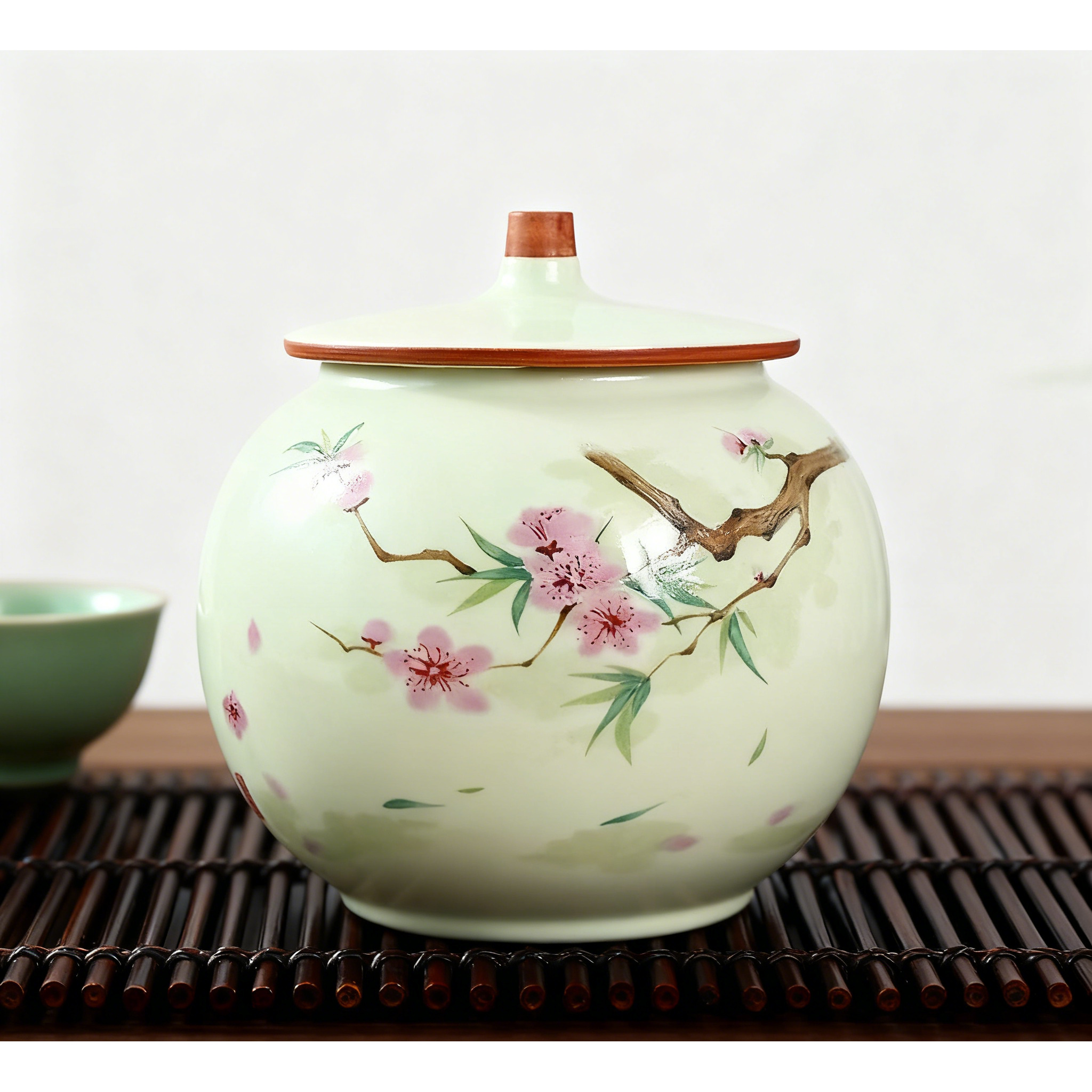 茶具HQ春风桃李梅花宝瓶茶叶罐 170g装 DF-3456