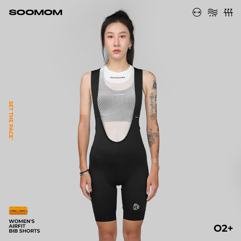 SOOMOM | O2+ 双箭头女士背带骑行短裤公路山地自行车新款透气