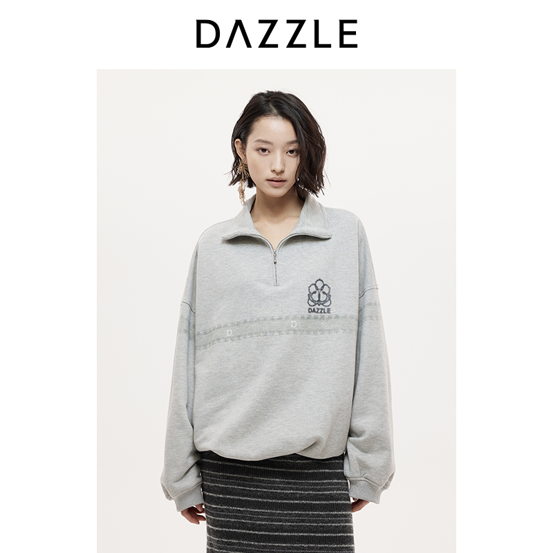 DAZZLE 地素套头卫衣女2025年秋季印花卫衣2J3J102