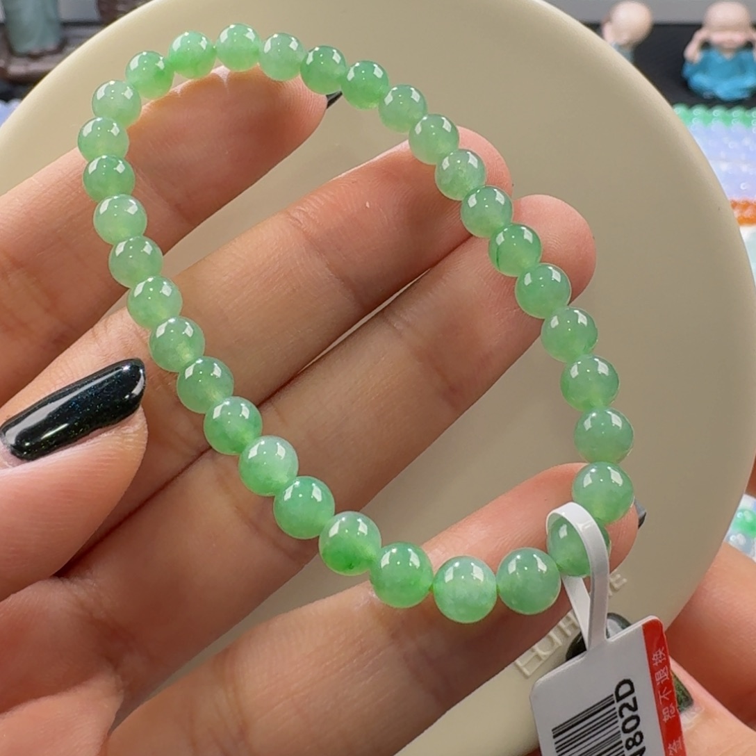 翡翠手链未镶嵌冰果绿手串卡5.5 大漏！福利！