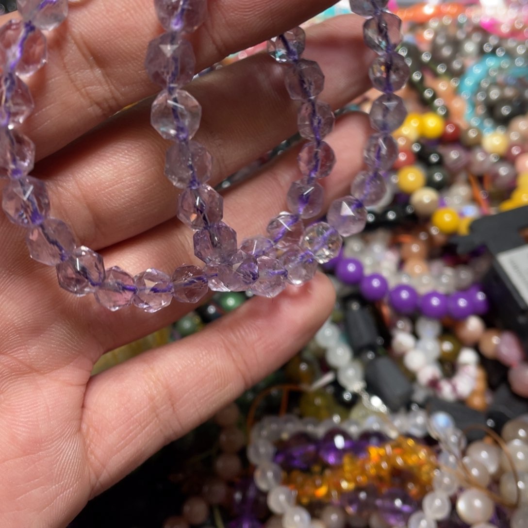 紫晶颈饰银S800镀金镶嵌