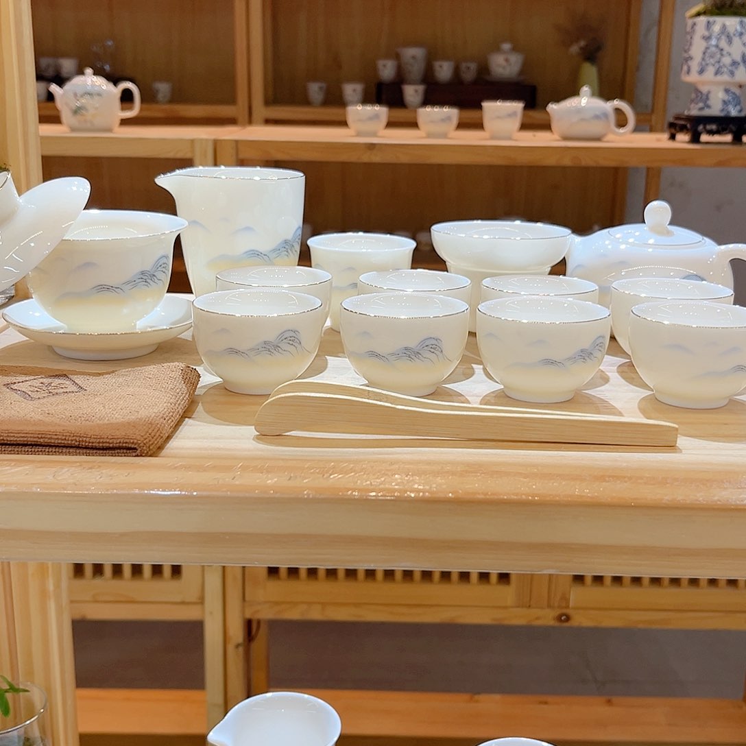 【御瓷斋】羊脂玉瓷茶具套装