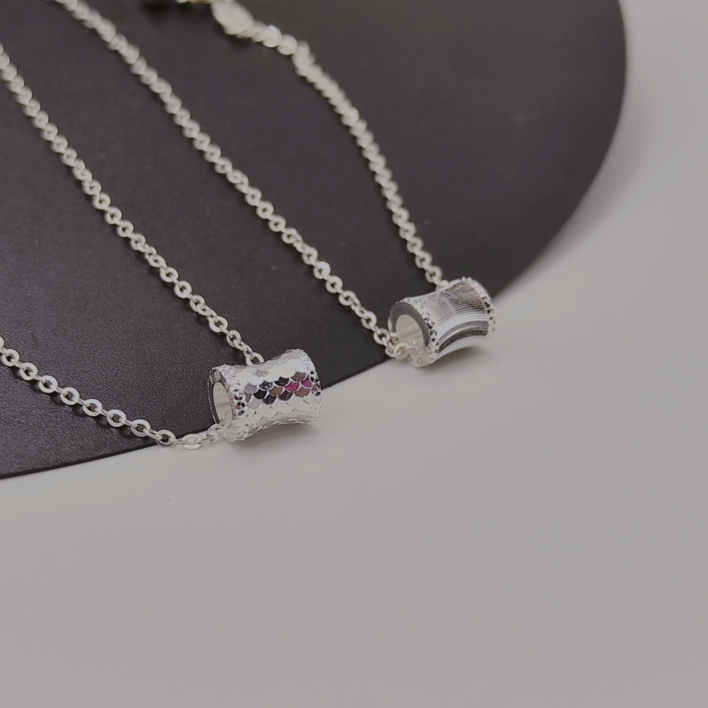 坠链均足银 路路通小蛮腰足银纯银套链转运珠百搭简约项链吊坠