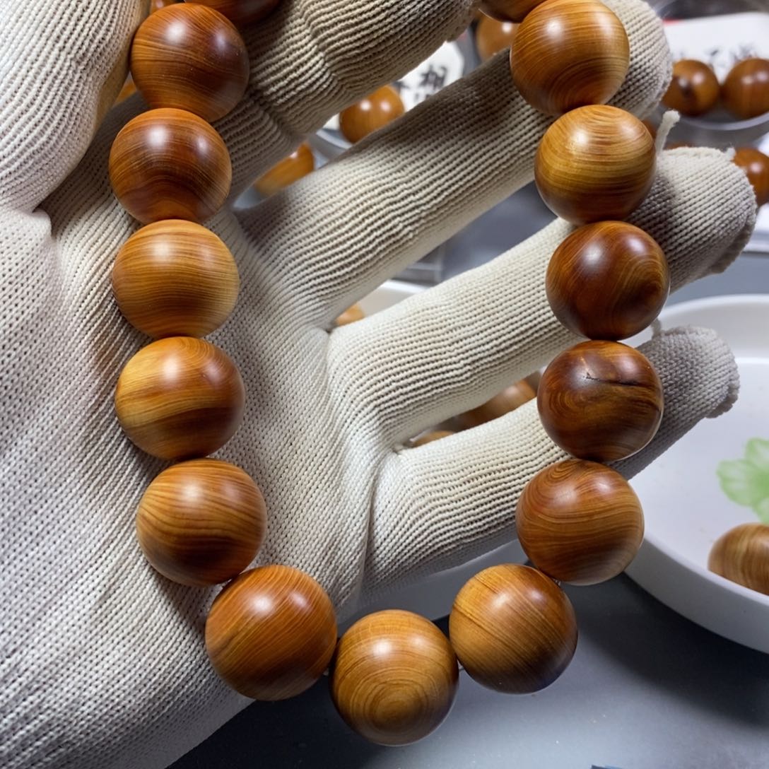 柏木手串/手链瑕疵南太行陈化崖柏手串鱼鳞骨1.8