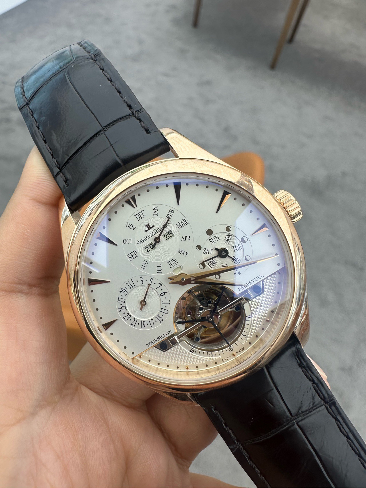 99新 Jaeger-LeCoultre/积家 机械男表系列陀飞轮万年历42mm表径