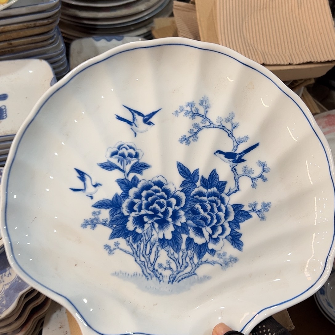 醴陵瓷供货基地炸福利27厘米贝壳盘微瑕