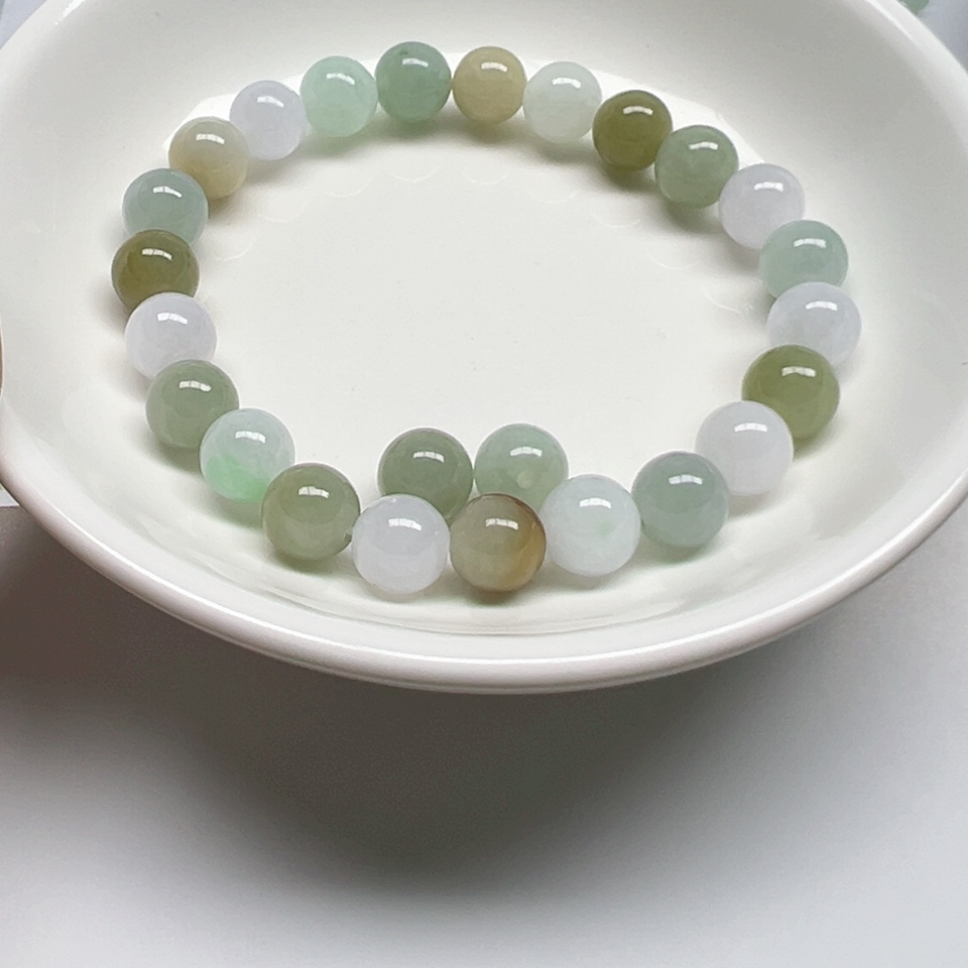 翡翠散珠1****纯天然缅甸翡翠A货卡8.6，20颗分3单