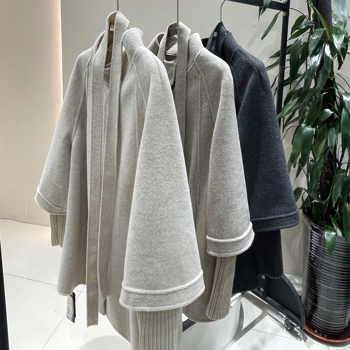 25秋冬  羊毛外套   法式 带腰带 中长款毛呢  优雅休闲