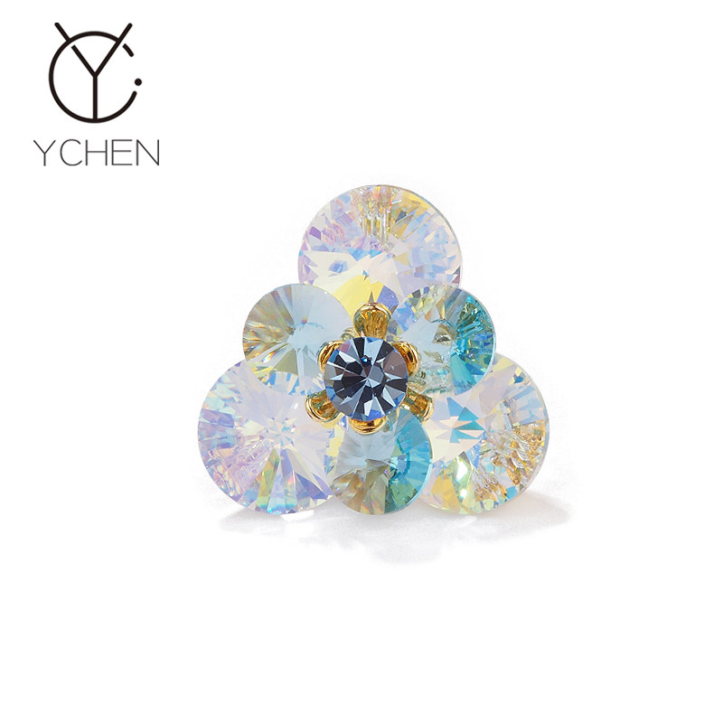 铜合金胸针 碧海蓝天立方领针胸针女防走光气质连衣裙西装配饰