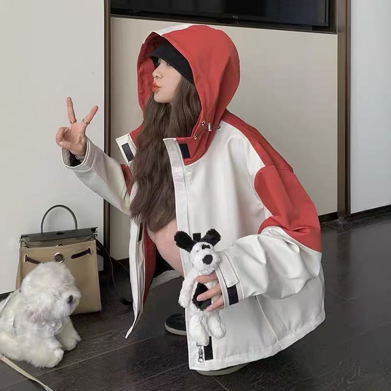 潮流港风拉链宽松秋季女外套