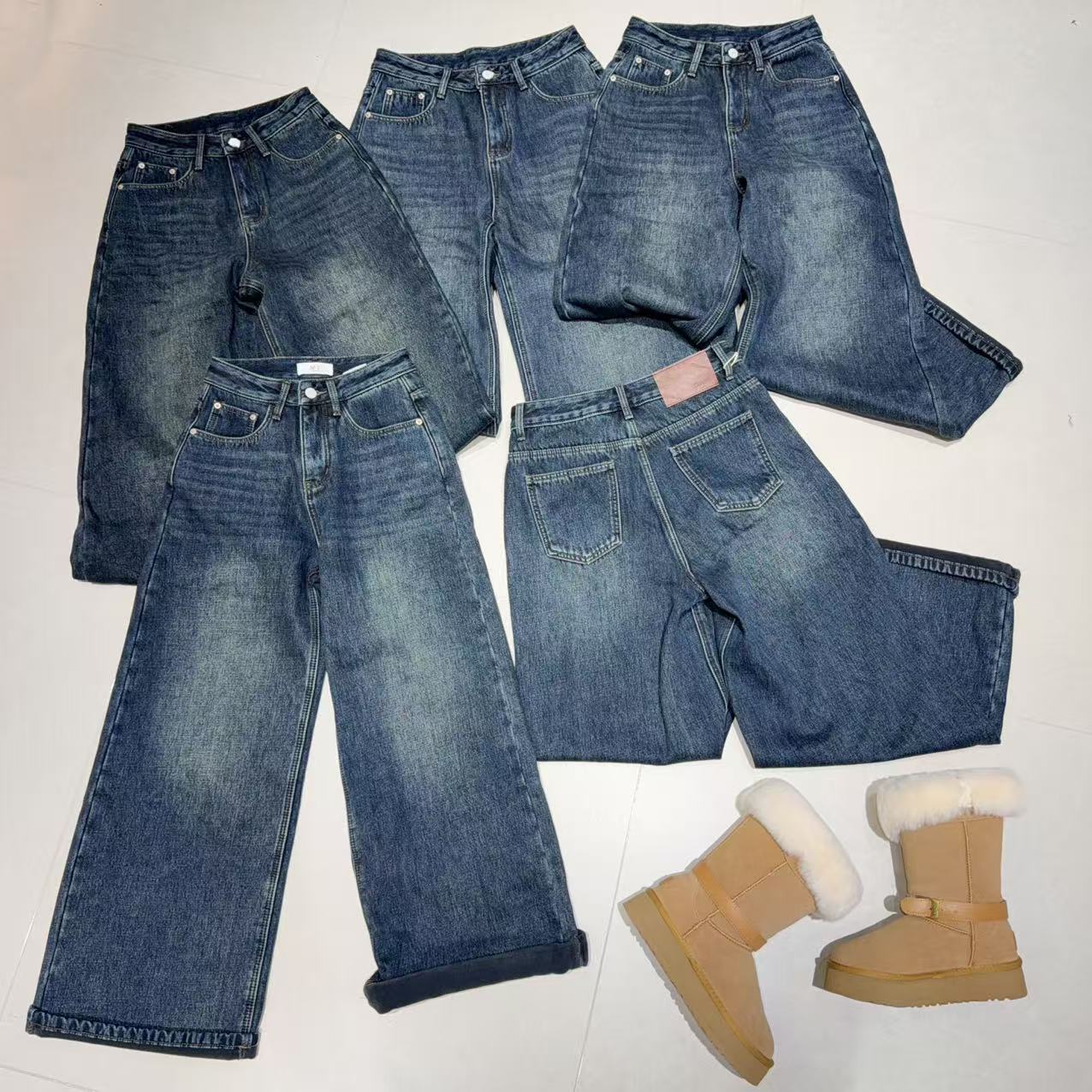 Wellsoong【阔腿牛仔裤】