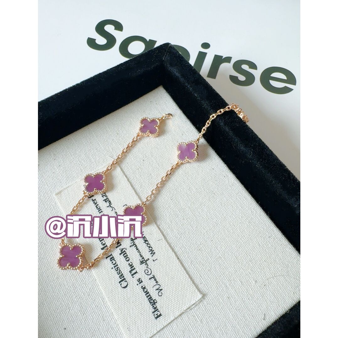 铜合金手链 【紫色小六花】高级迷你六花精工高版本手链F04