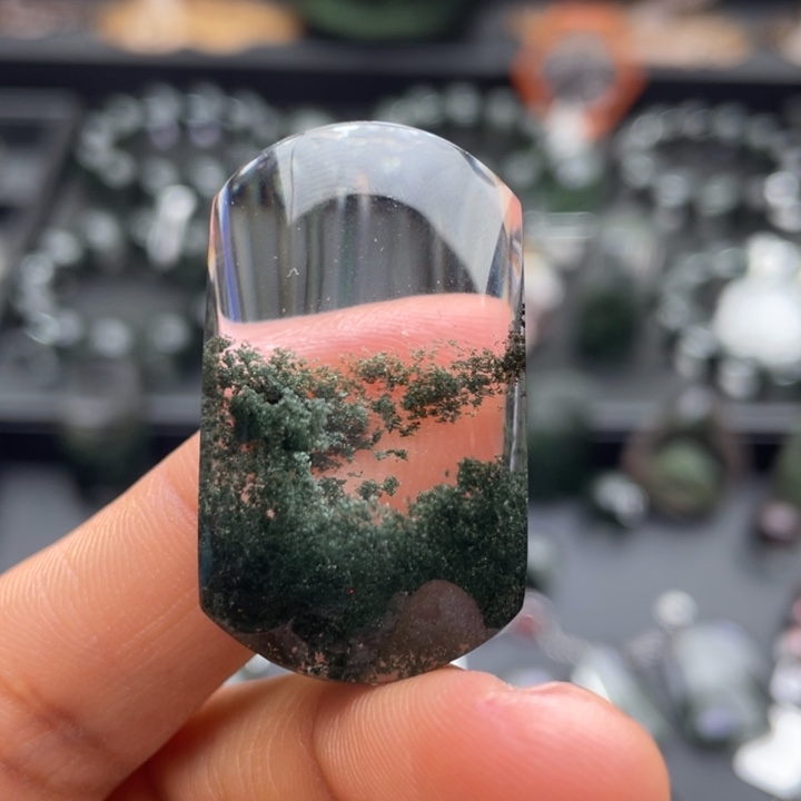 水晶未镶嵌颈饰绿幽灵无事牌定制