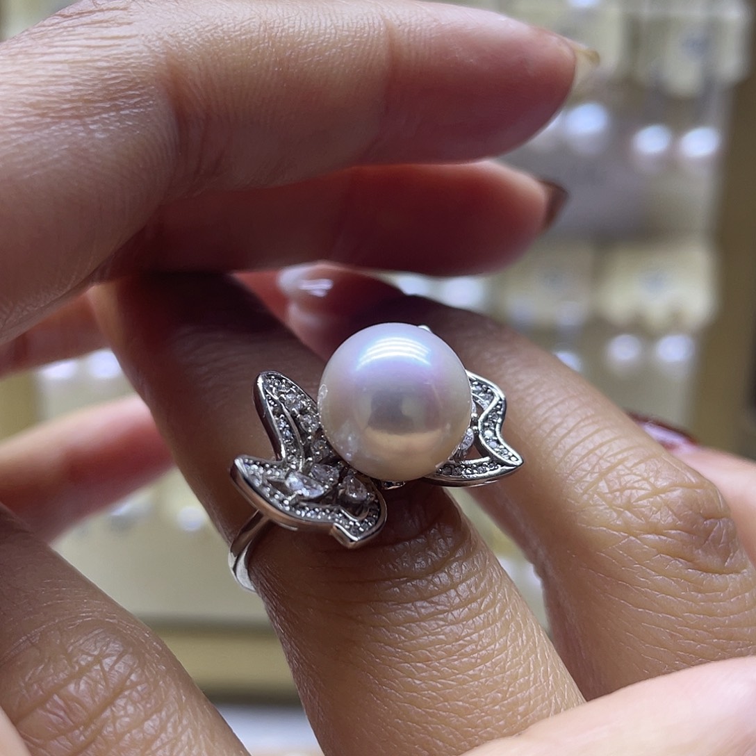 淡水珍珠银S925镶嵌戒指