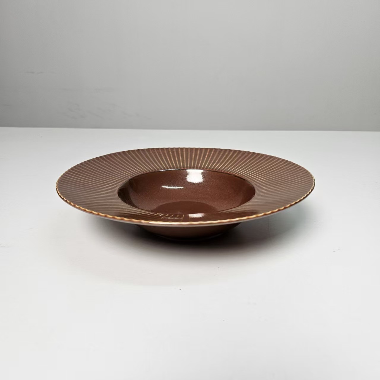 【9.5"】摩瑟DP【海茶草帽盘-瑰夏红】DXC花瓶摆件玻璃陶瓷花盆