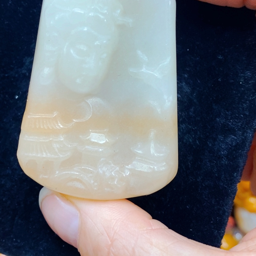 未镶嵌石英质玉（黄龙玉）吊坠(不含链)