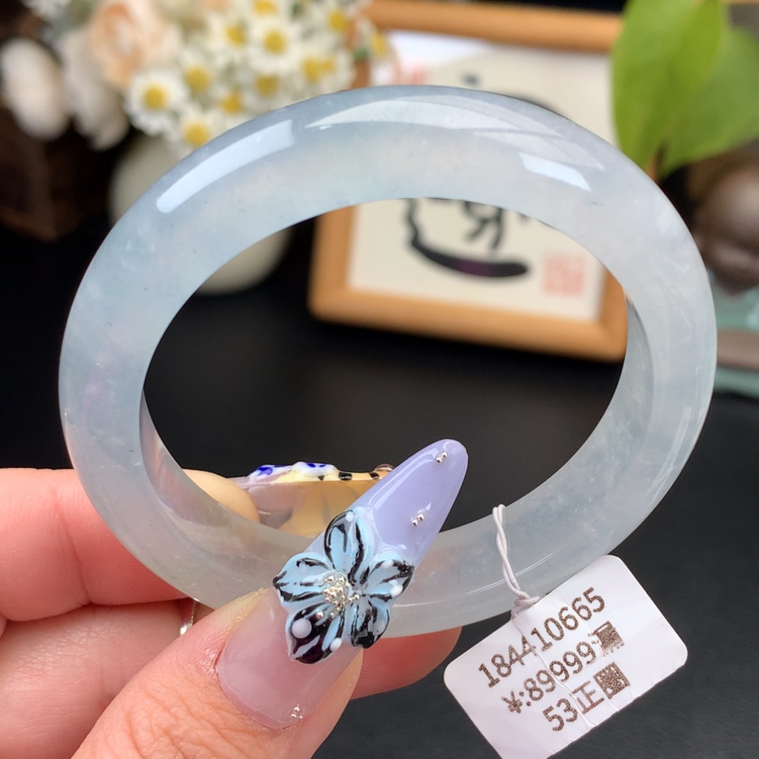 翡翠手镯未镶嵌高白冰正圈手镯