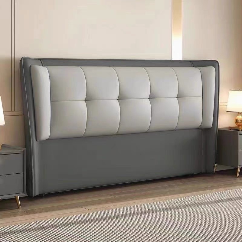 实木框架床头软包现代简约落地床靠背板单买新款床头家用主卧606