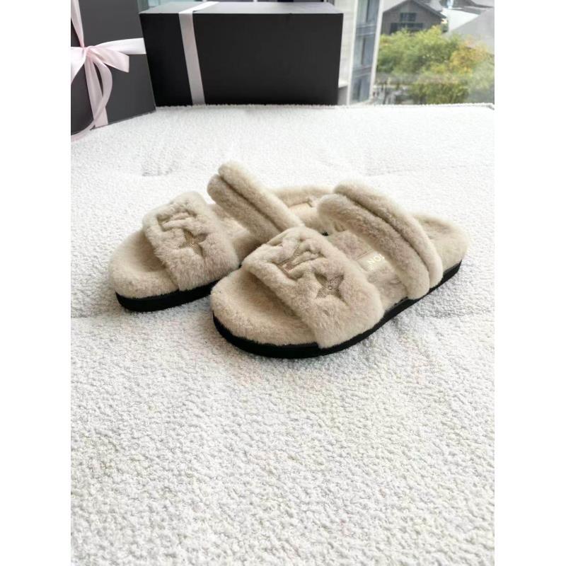 未使用 LouisVuitton/路易威登  yy1403 25ss经典logo毛拖 38码