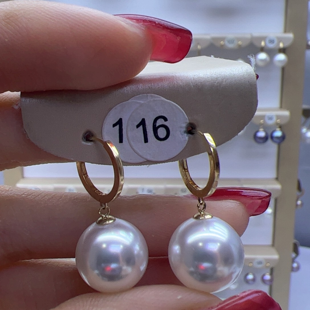 淡水珍珠耳饰18K金镶嵌