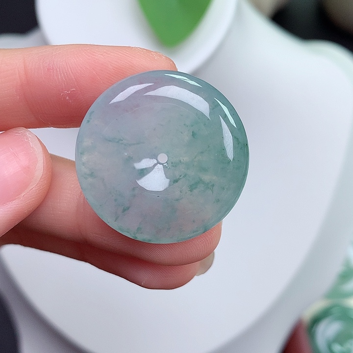 颈饰未镶嵌翡翠平安扣 26.9-5.8mm