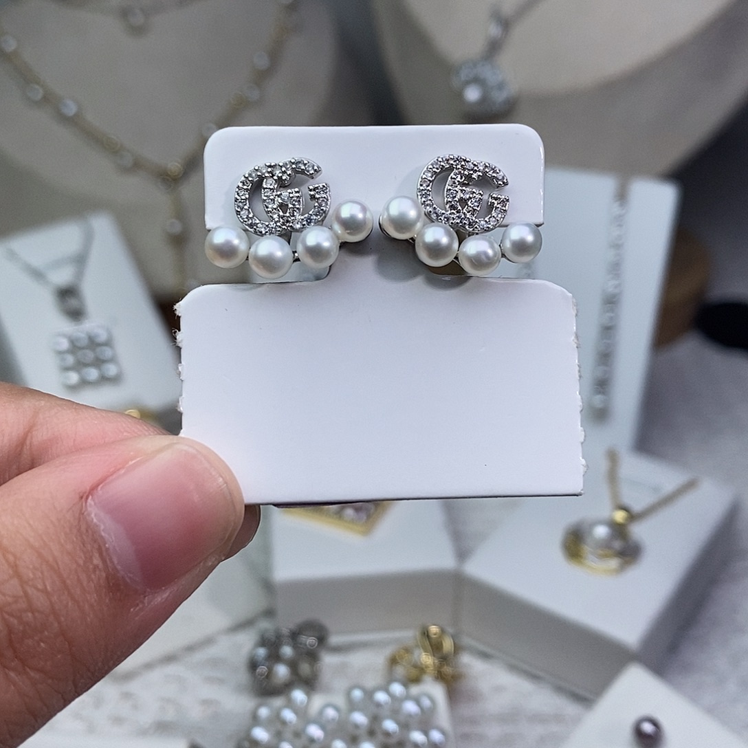 耳饰淡水珍珠银S925镶嵌