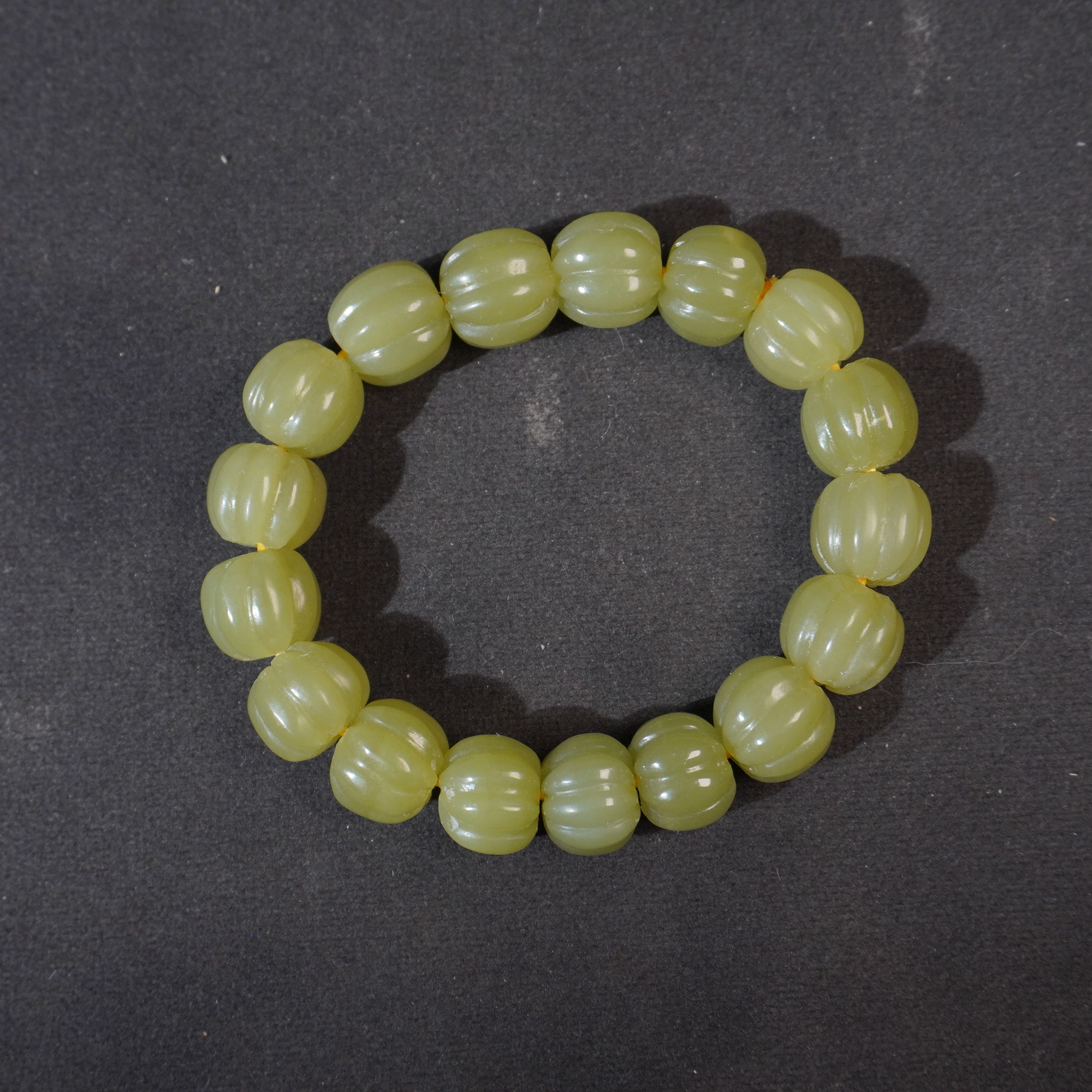 2NO3 清 和田玉瓜棱手串