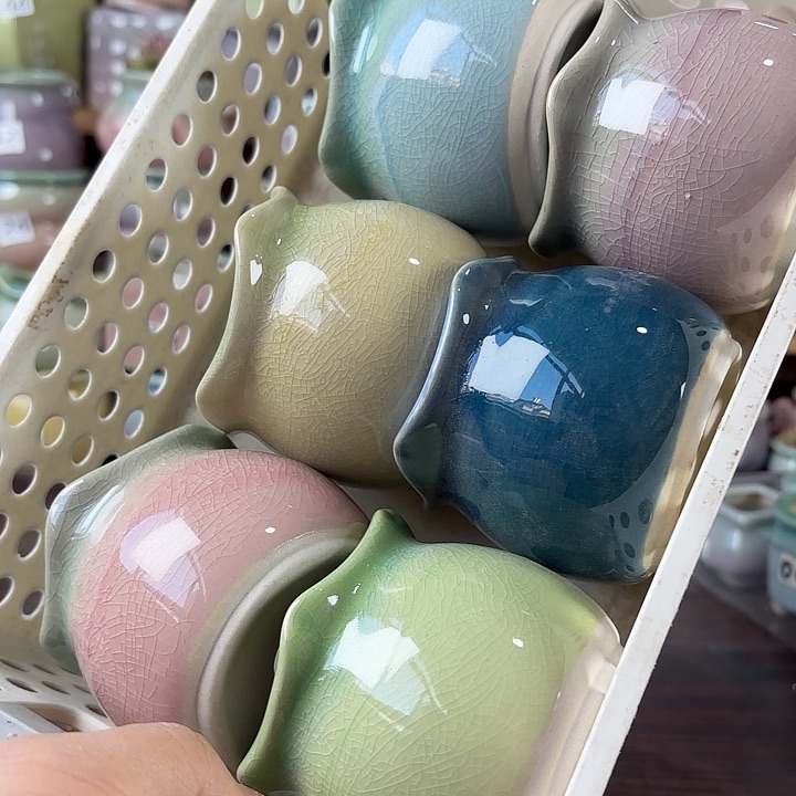 红陶量货/口高深浅搭配发6个