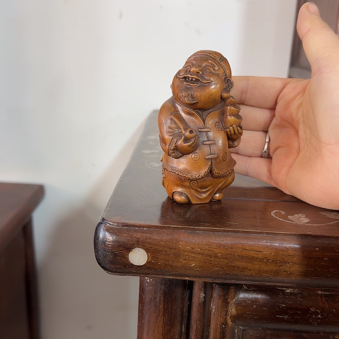 久***久木复古装饰摆件手把件高9厘米