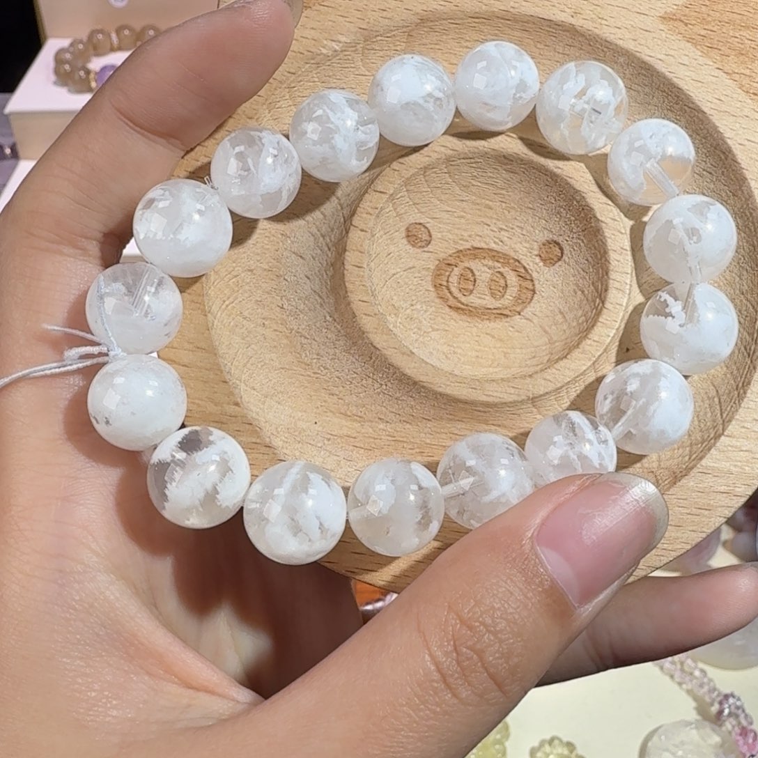 水晶手串未镶嵌白雪花