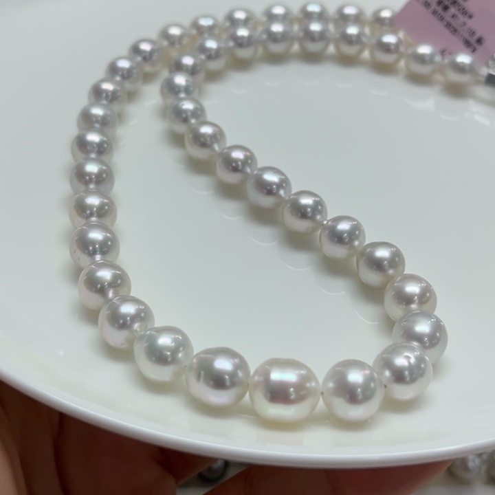 项链银S925镶嵌海水珍珠7-10mm73号