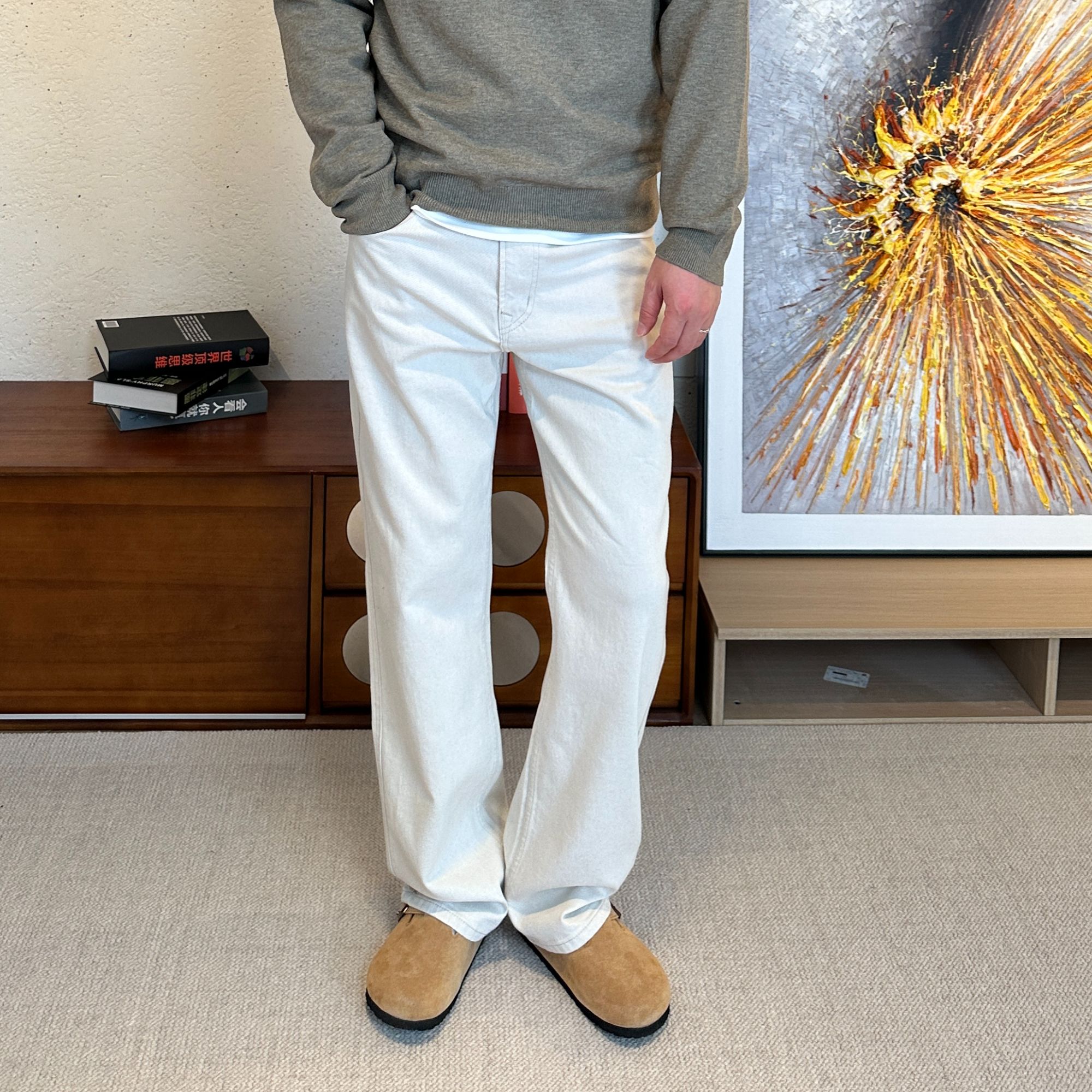 【布凡男装专属】2025秋冬14盎司男士时尚百搭弹力直筒休闲裤牛仔裤