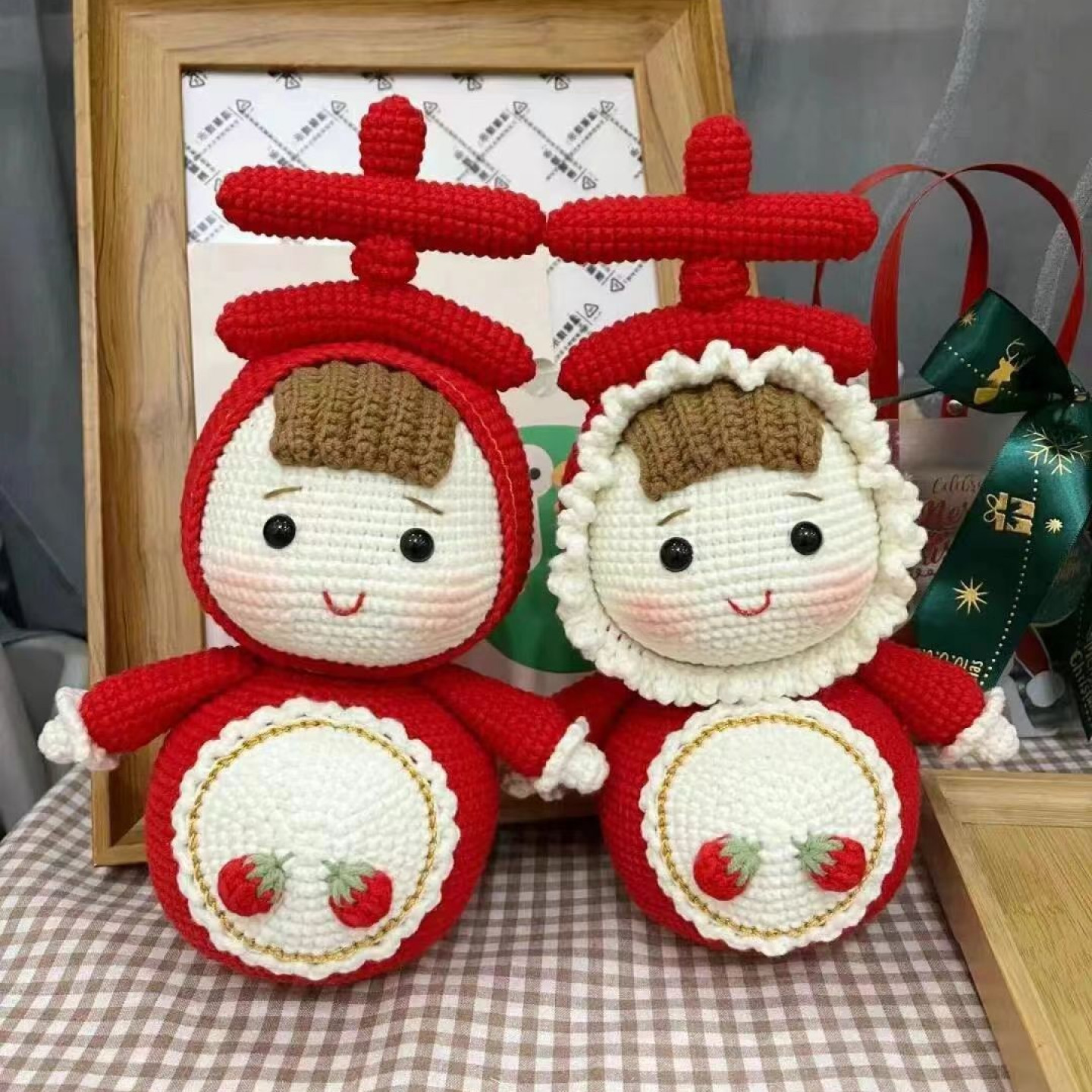 闲惠居家喜娃娃钩针编织材料包钩织玩偶闺蜜结婚礼物送新人