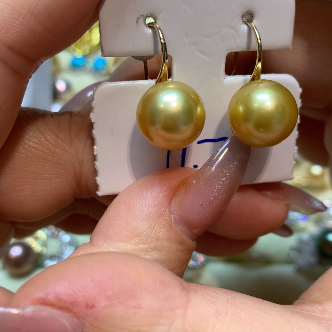 海水珍珠耳饰14K金镶嵌