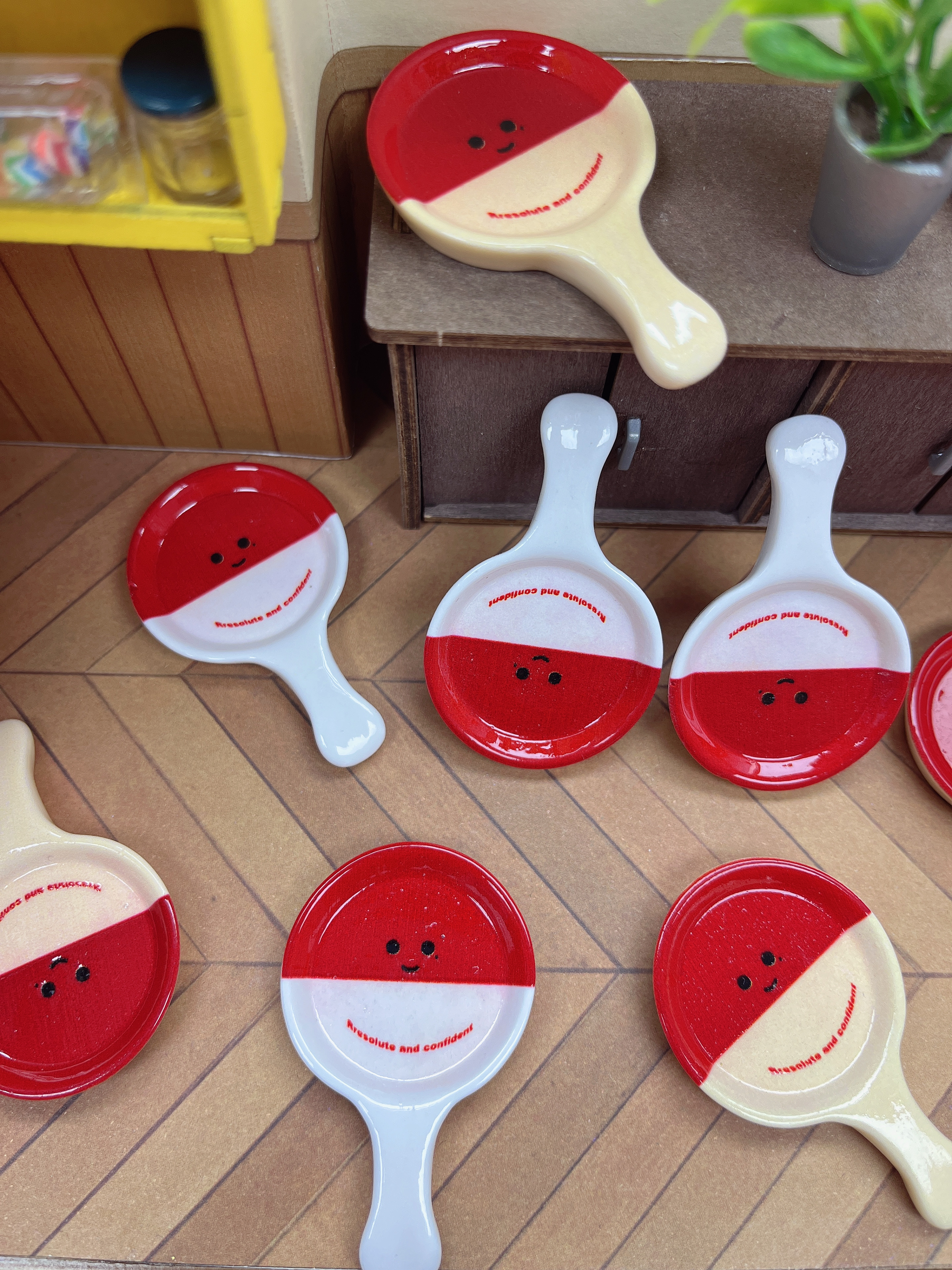 【彬彬定制-乒乓球盘】卡通树脂盘子树脂托盘diy配件摆件树脂捏捏盘