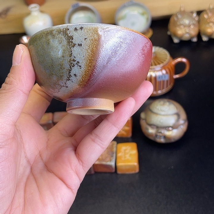 燃薪柴烧茶器志野杯