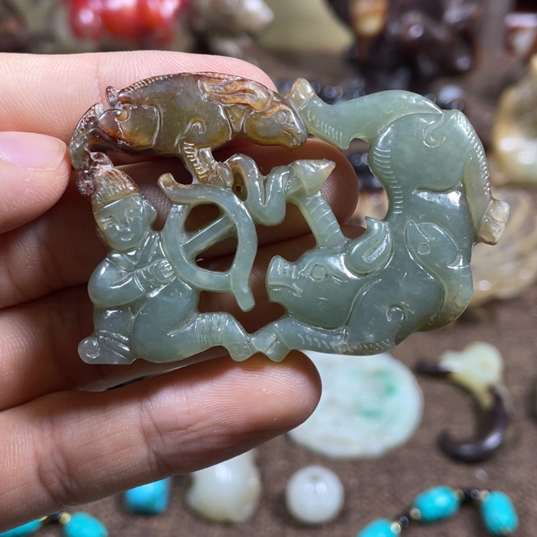 和田玉未镶嵌吊坠(不含链)