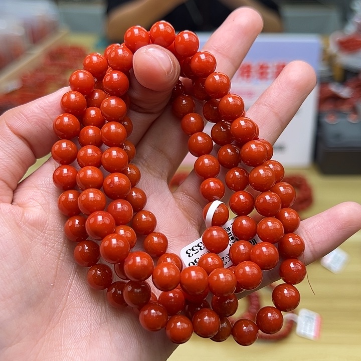 南红玛瑙多样性发一，卡8mm未镶嵌