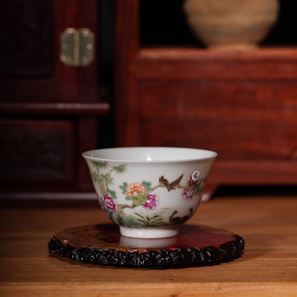 G01 清咸丰仿雍正 明清老货 国营文物商店 老粉彩官窑 古董直播