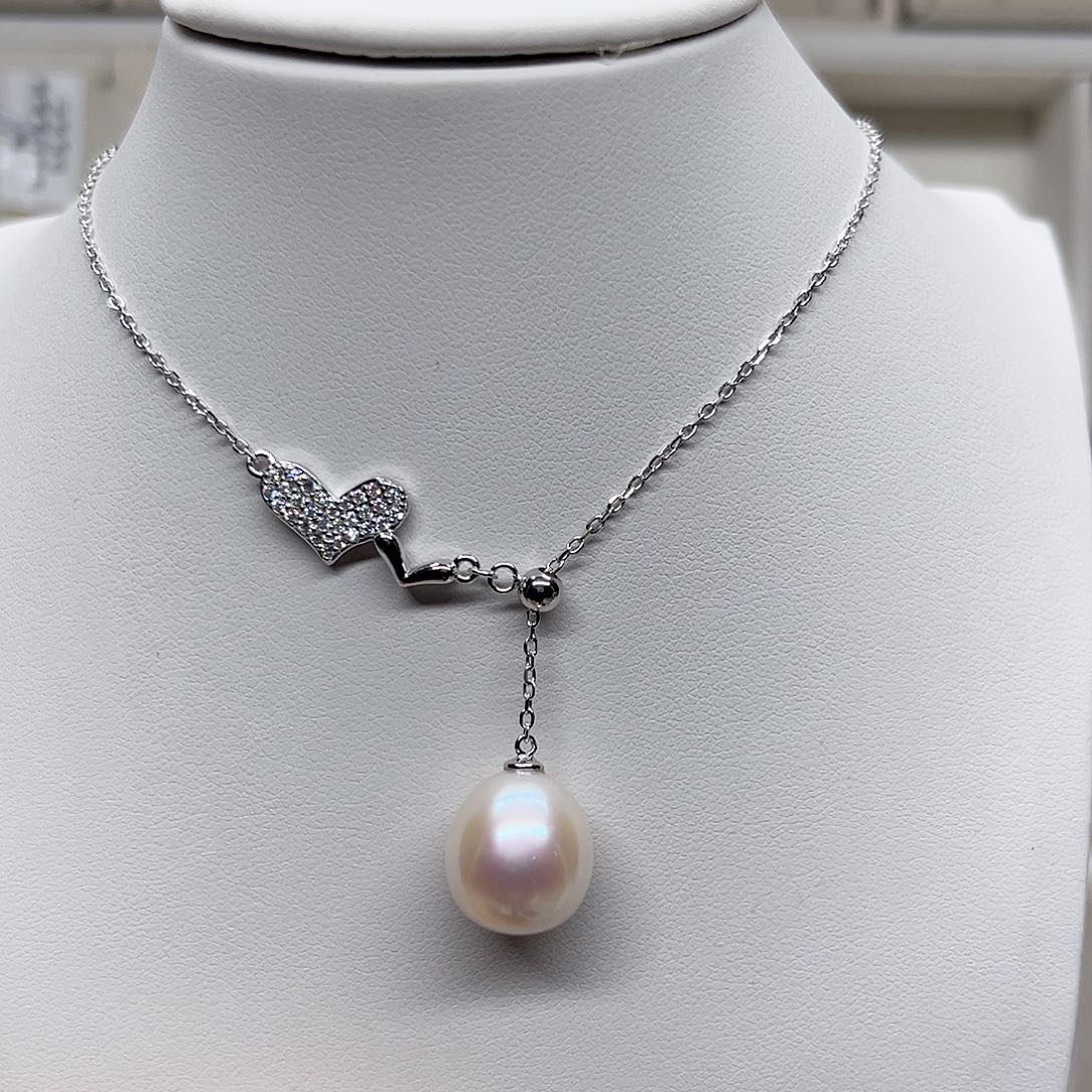 吊坠925银无镶嵌套链淡水珠吊坠（微瑕）11+mm